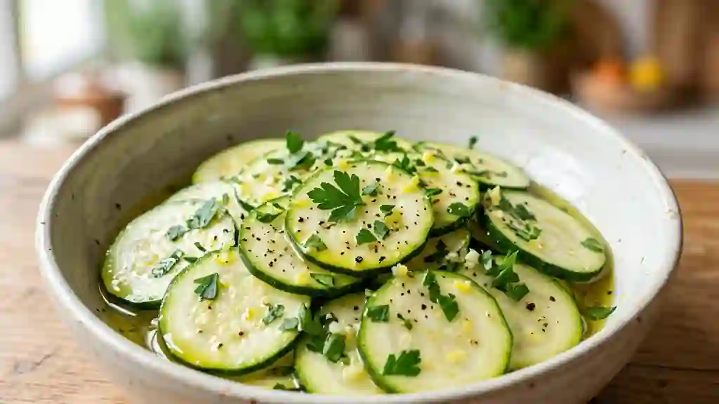 Courgettes fondantes au citron et ail - Photo de présentation