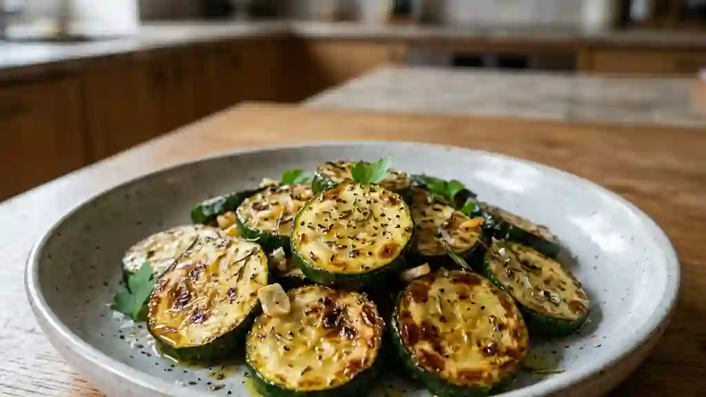 Courgettes fondantes à l'ail et herbes - Photo de présentation
