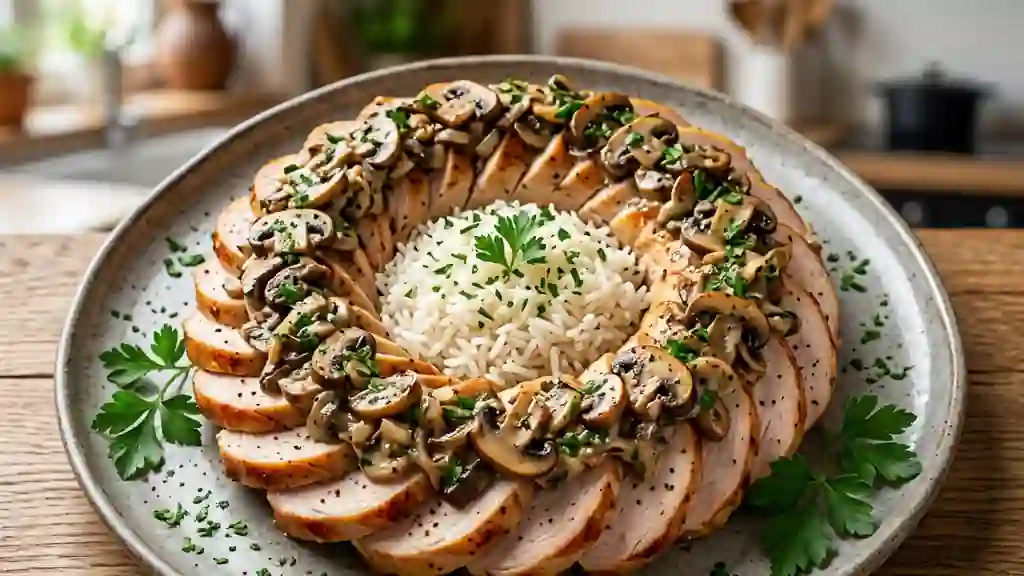 Couronne de dinde crémeuse aux champignons - Photo de présentation