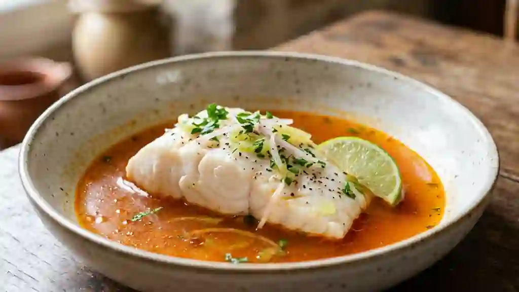 Poisson fondant au roucou et citron vert - Photo de présentation