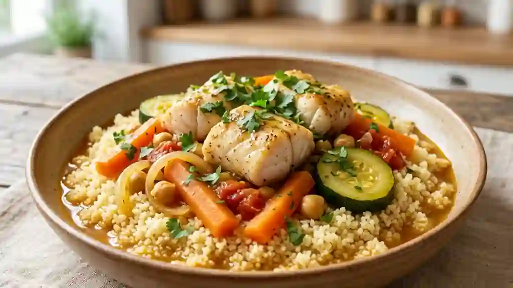 Couscous de lotte perlé aux épices - Photo de présentation