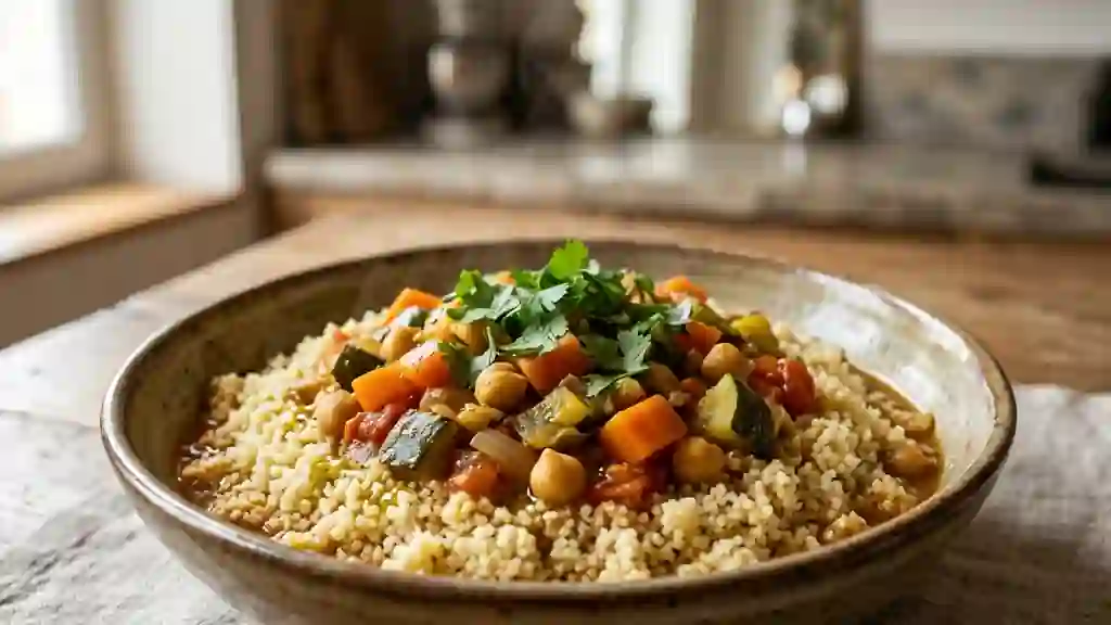 Couscous aux légumes fondants et épices - Photo de présentation