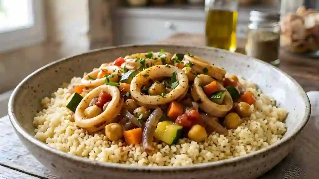 Couscous Iodé aux Calamars et Épices Douces - Photo de présentation