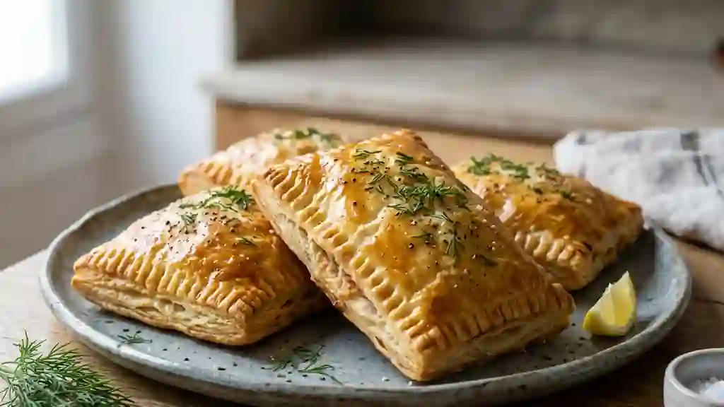Coussins de saumon croustillants au fromage frais - Photo de présentation