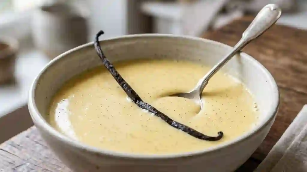 Crème Anglaise Onctueuse à la Vanille - Photo de présentation