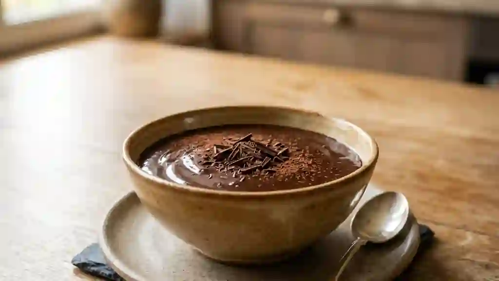 Crème anglaise onctueuse au chocolat noir - Photo de présentation