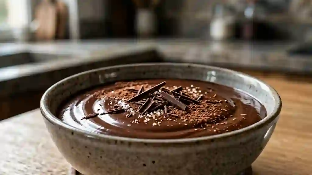 Crème fondante au chocolat noir - Photo de présentation