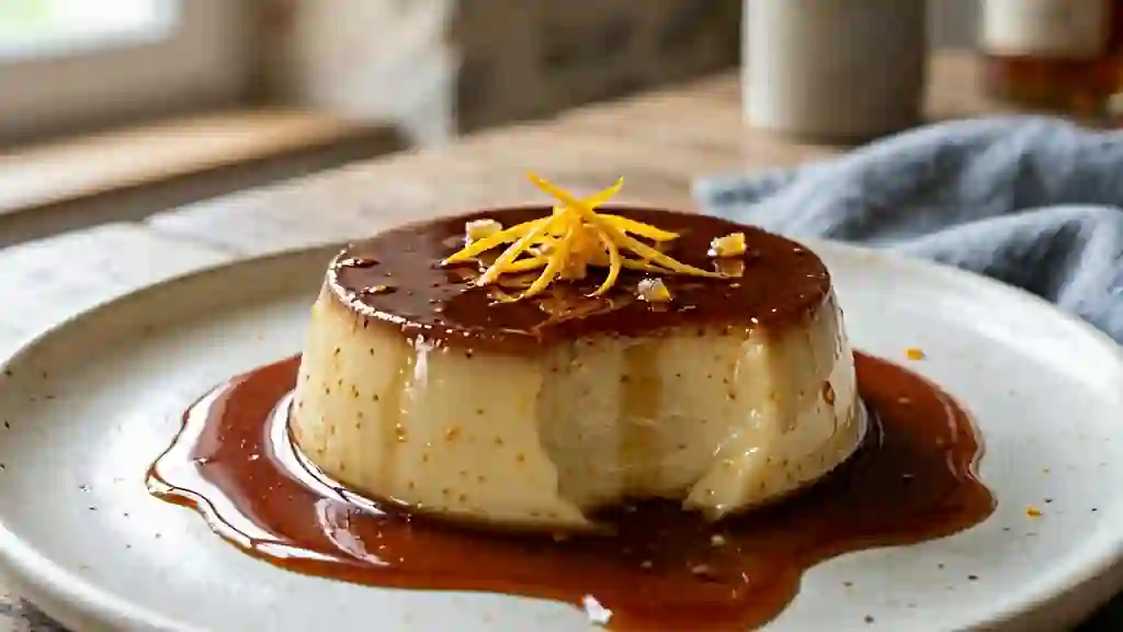 Crème aux œufs fondante à l'orange et au rhum - Photo de présentation