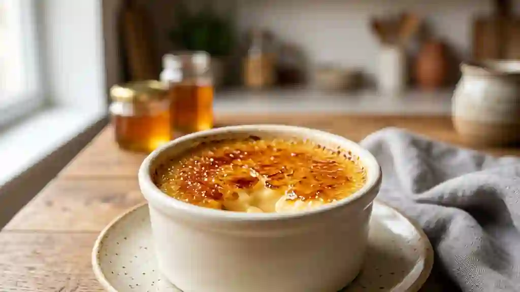 Crème brûlée fondante au miel - Photo de présentation