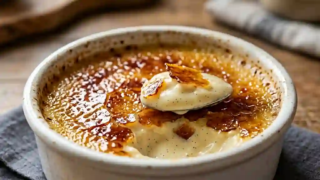 Crème brûlée fondante à la vanille - Photo de présentation