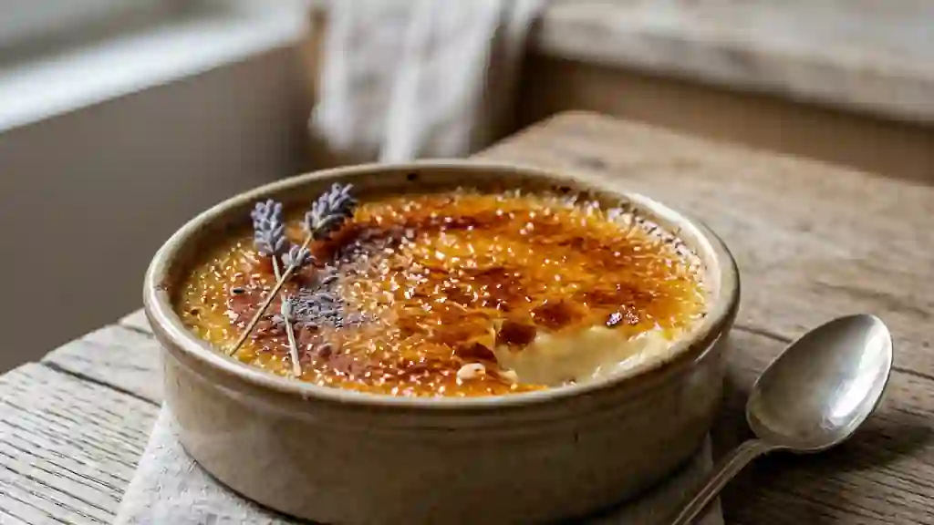 Crème brûlée fondante au miel de lavande - Photo de présentation