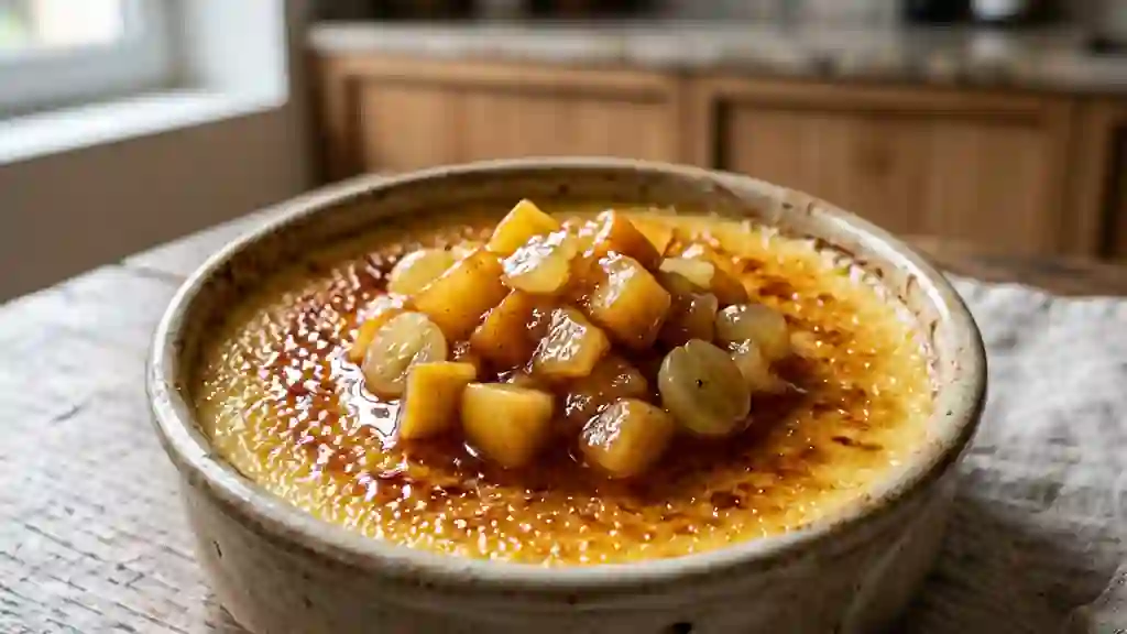 Crème catalane fondante et compotée d'automne - Photo de présentation