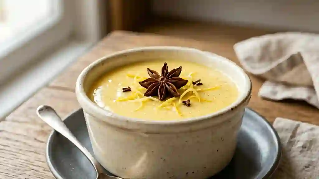 Crème au citron fondante infusée à l'anis - Photo de présentation