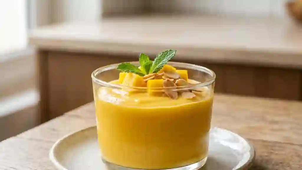 Crème de mangue fondante et acidulée - Photo de présentation
