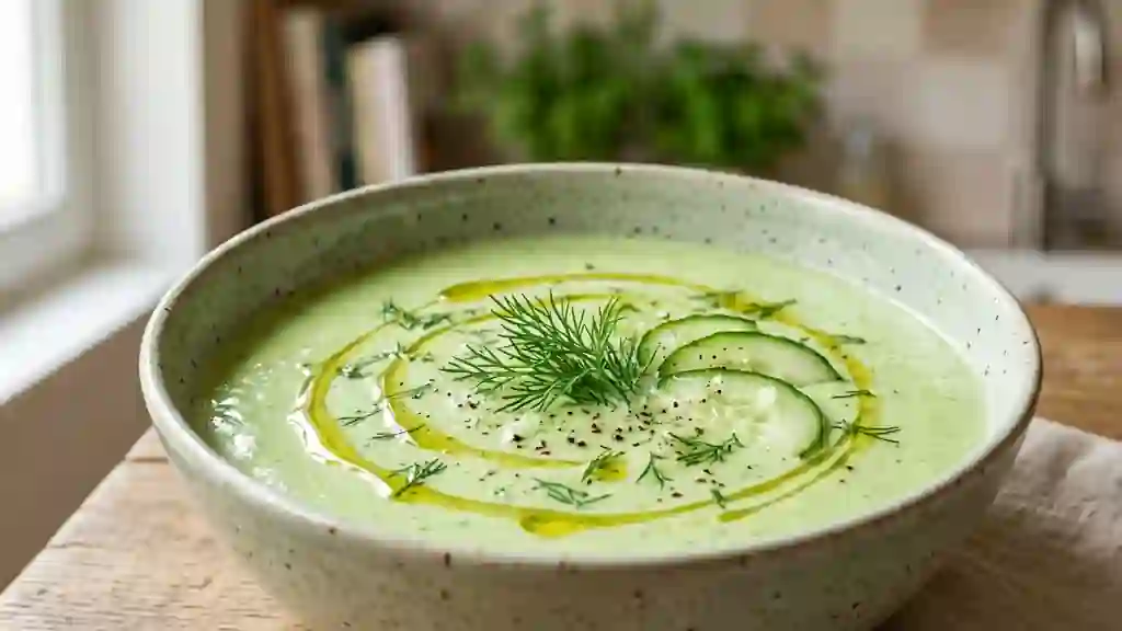 Crème de concombre givrée à l'aneth - Photo de présentation