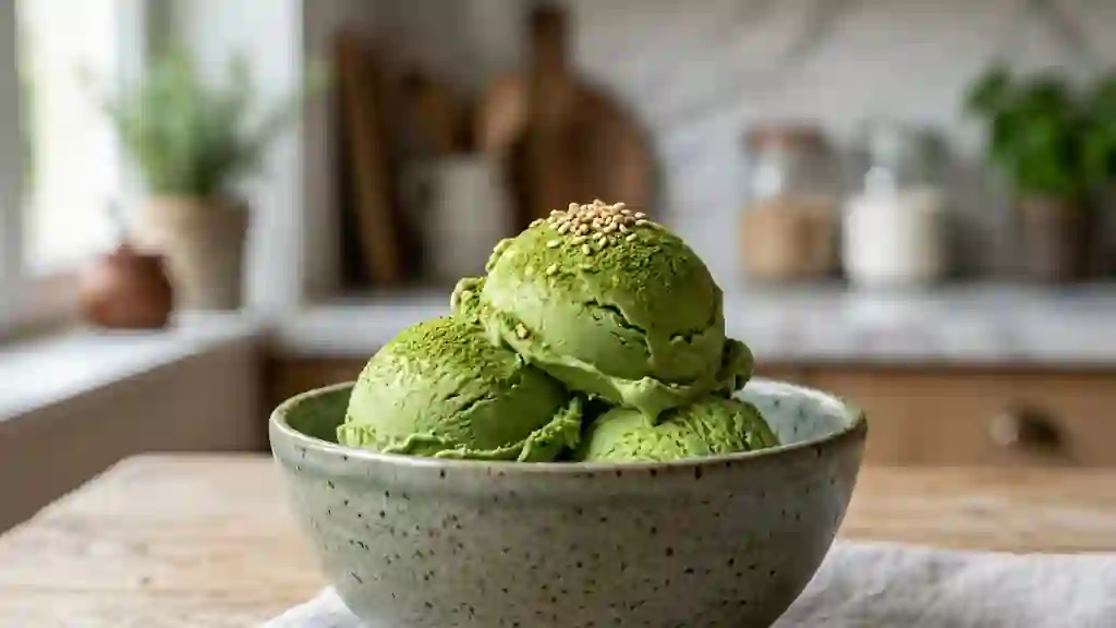 Crème Glacée au Matcha Soyeuse - Photo de présentation