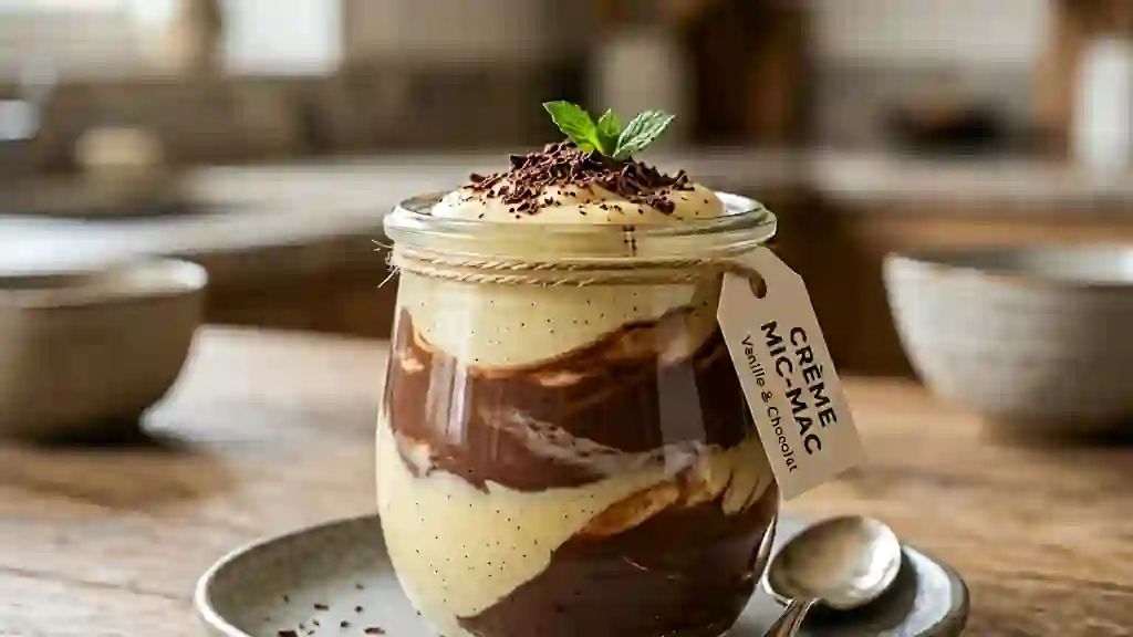 Crème mic-mac fondante vanille-chocolat - Photo de présentation