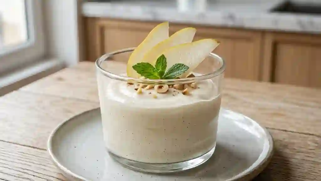Crème de poire fondante à la vanille - Photo de présentation