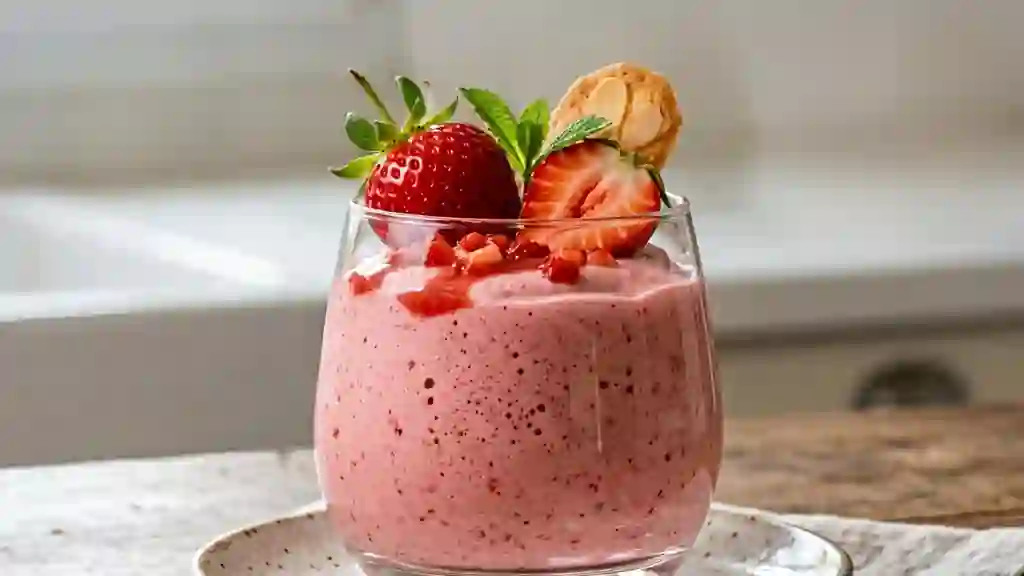Mousse aérienne aux fraises fraîches - Photo de présentation