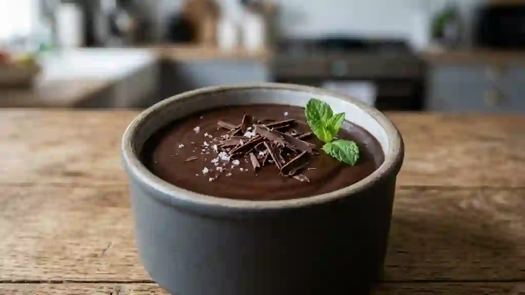 Crème fondante au chocolat noir - Photo de présentation