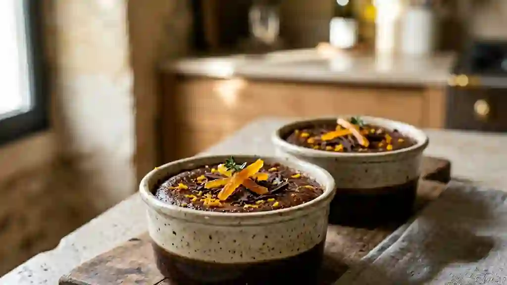 Crème onctueuse au chocolat noir et orange - Photo de présentation