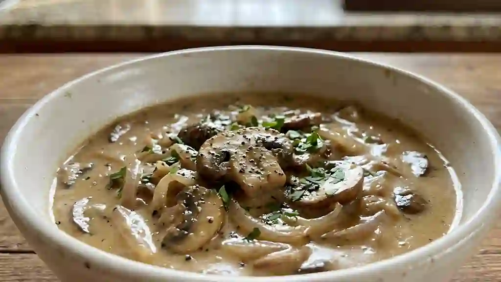 Crème Onctueuse aux Champignons et Échalotes - Photo de présentation
