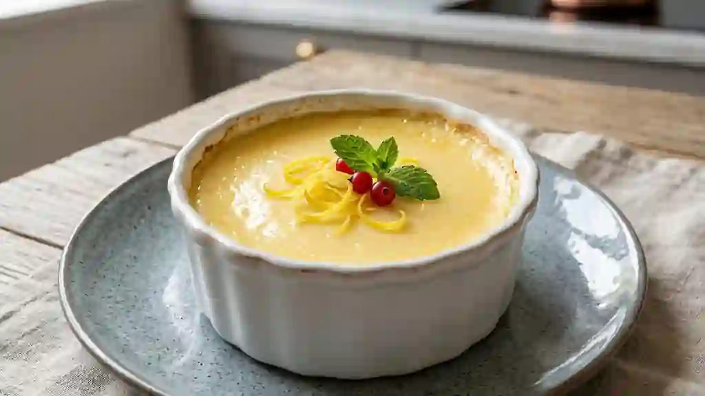 Crème fondante aux œufs et citron frais - Photo de présentation
