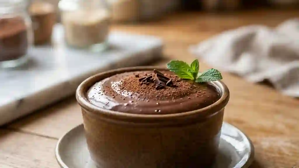 Crème chocolat fondante et aérienne - Photo de présentation