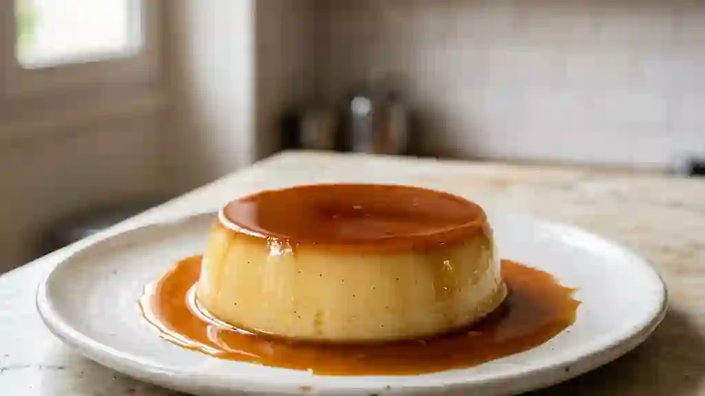 Crème renversée fondante au caramel - Photo de présentation