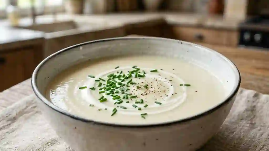Vichyssoise veloutée au poireau et crème - Photo de présentation