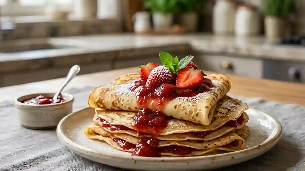 Crêpes Dorées et Fondantes à la Fraise - Photo de présentation