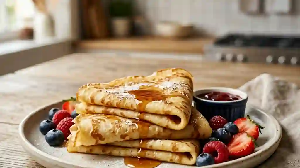 Crêpes légères et dorées à souhait - Photo de présentation
