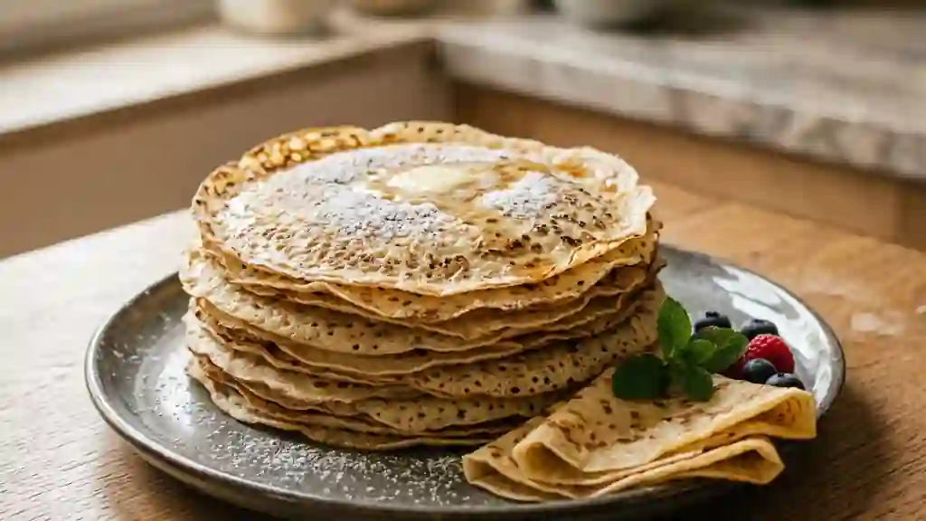 Crêpes fines et fondantes au beurre - Photo de présentation