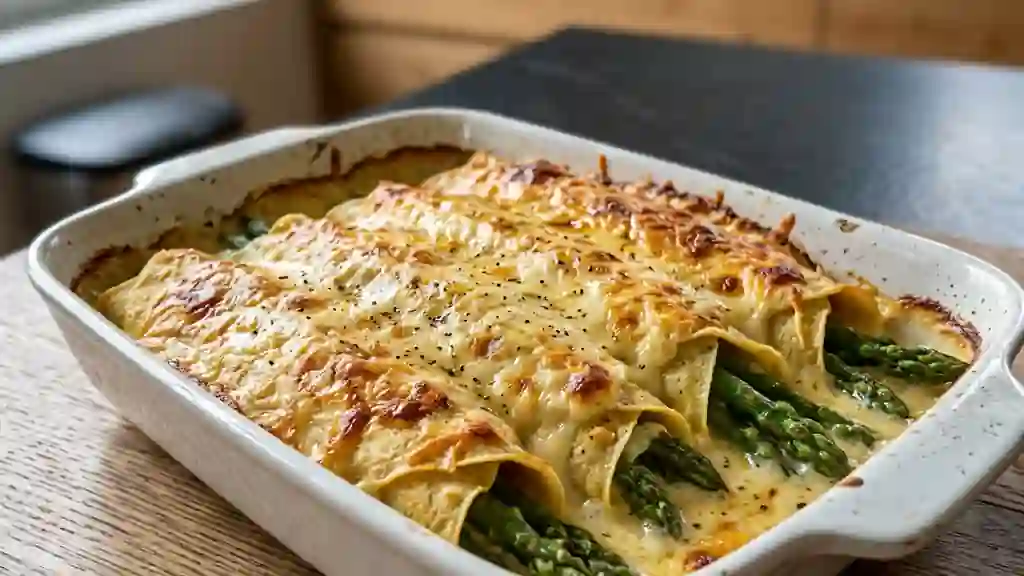 Crêpes aux Asperges et Sauce Mornay Gratinées - Photo de présentation