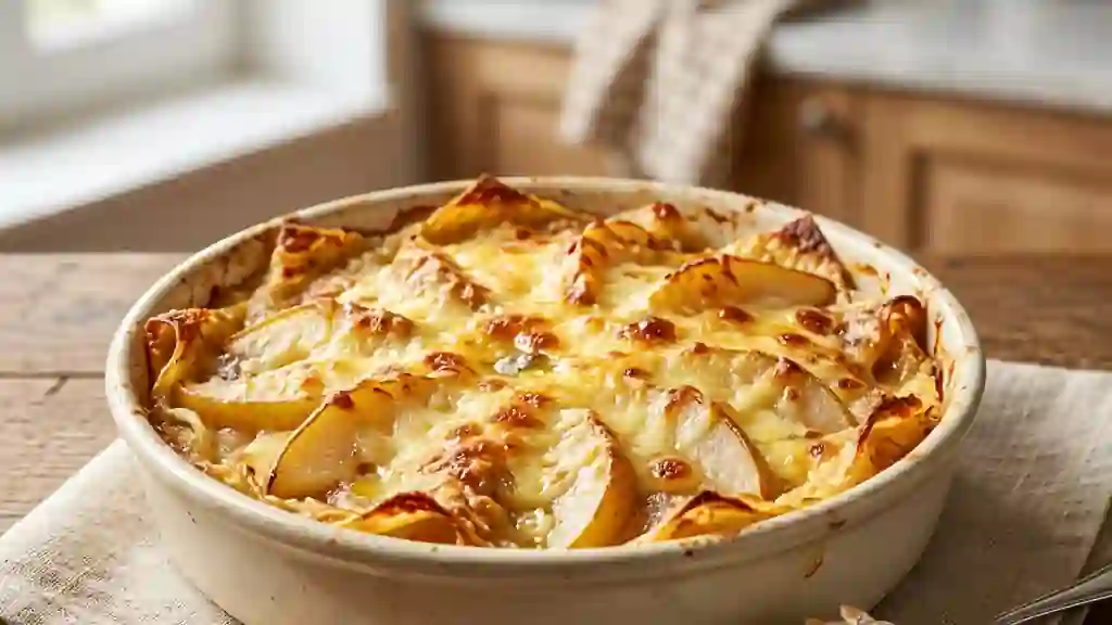Gratin de crêpes aux poires caramélisées - Photo de présentation