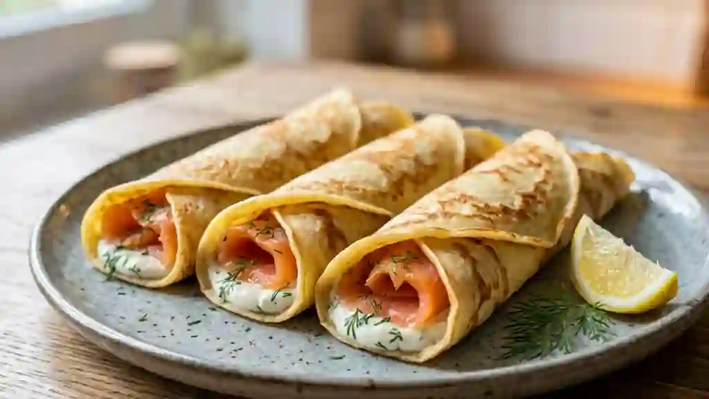 Crêpes Moelleuses au Saumon et Aneth - Photo de présentation