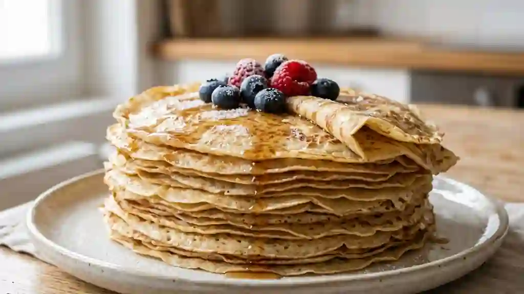 Crêpes aériennes et parfumées à la vanille - Photo de présentation