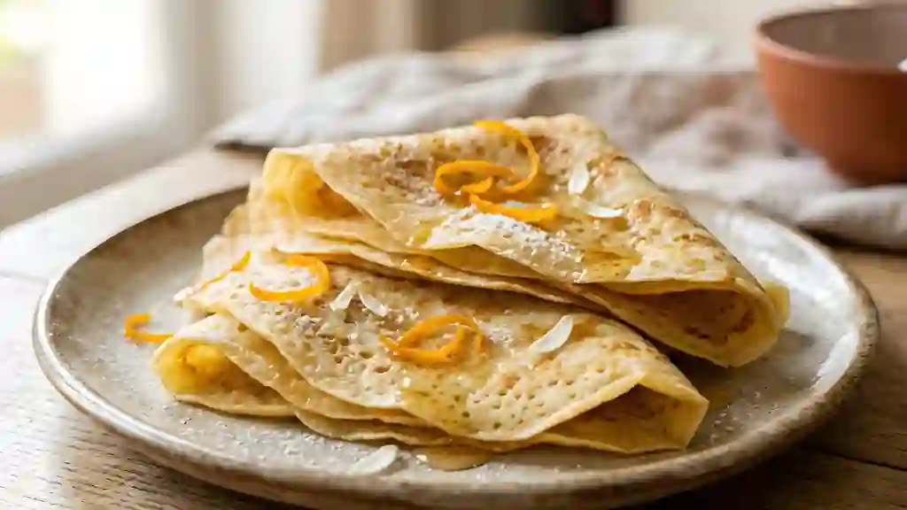 Crêpes parfumées à la fleur d'oranger - Photo de présentation