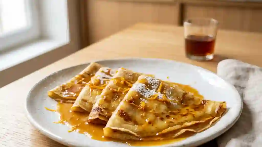 Crêpes Suzette au beurre d'agrume fondant - Photo de présentation