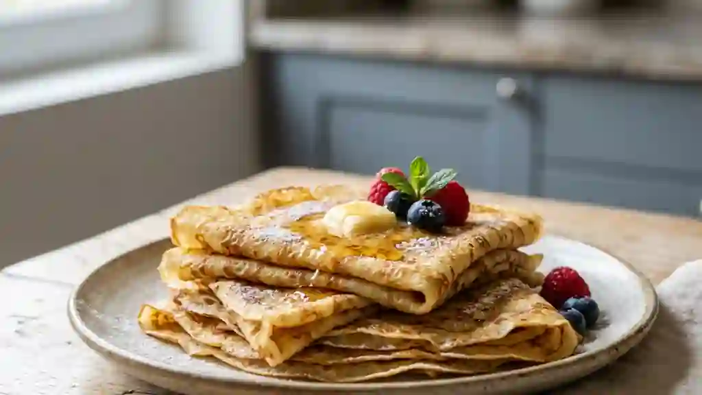 Crêpes vonnassiennes moelleuses et dorées - Photo de présentation