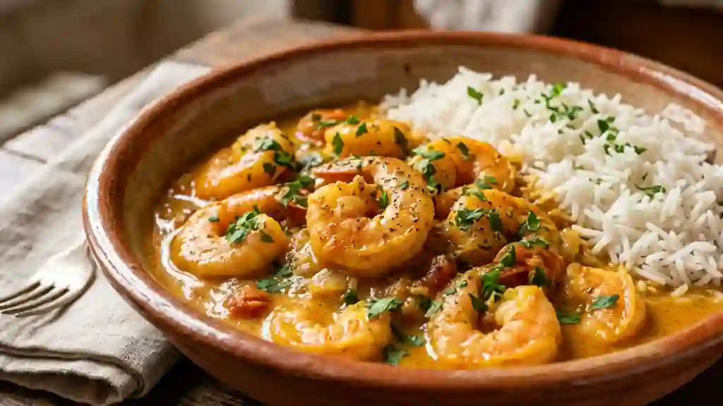 Crevettes au Curry et Coco Onctueux - Photo de présentation