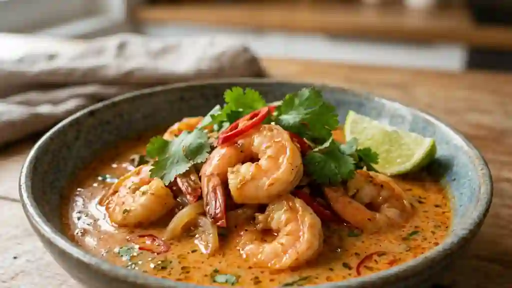 Curry de Crevettes Thaï au Lait de Coco Soyeux - Photo de présentation