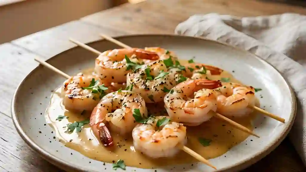 Crevettes Grillées et Sauce Cognac Onctueuse - Photo de présentation