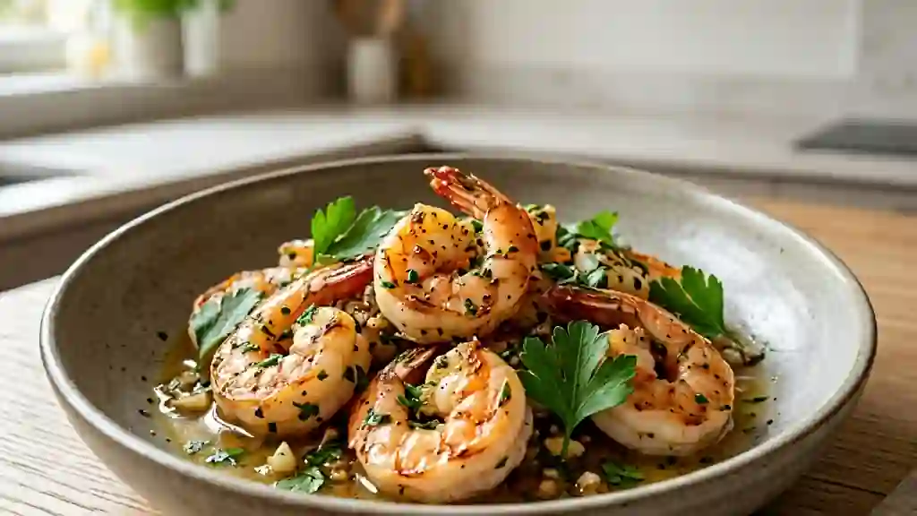 Crevettes Snackées au Citron et Herbes Fraîches - Photo de présentation