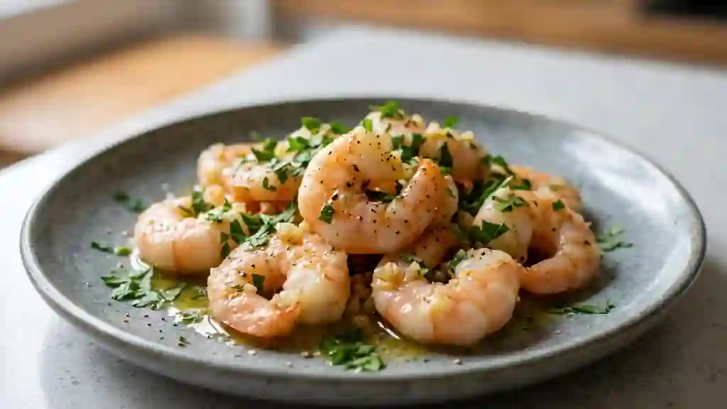Crevettes à l'ail persillées et croquantes - Photo de présentation
