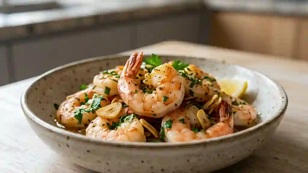 Crevettes à l'ail et persillade croquante - Photo de présentation
