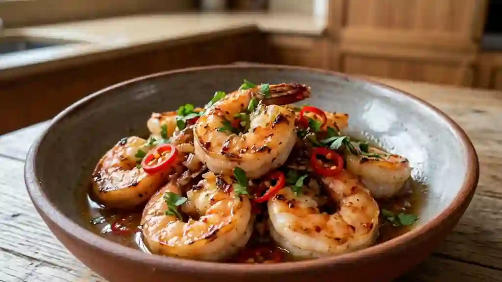 Crevettes Sautées au Litchi et Piment - Photo de présentation