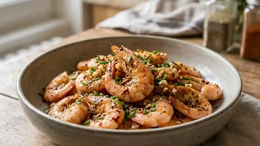 Crevettes croustillantes au poivre et piment - Photo de présentation