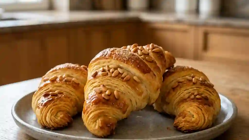 Croissants Feuilletés aux Pignons Torréfiés - Photo de présentation