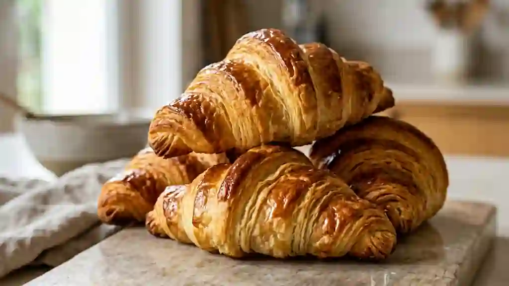 Croissants briochés au feuilletage aérien - Photo de présentation